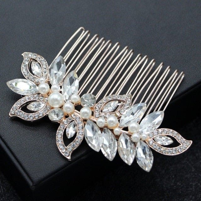 rhinestone crystal floral wedding tiara hair jewelry 0089h01 / clear