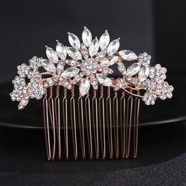 rhinestone crystal floral wedding tiara hair jewelry 0090h01 / clear