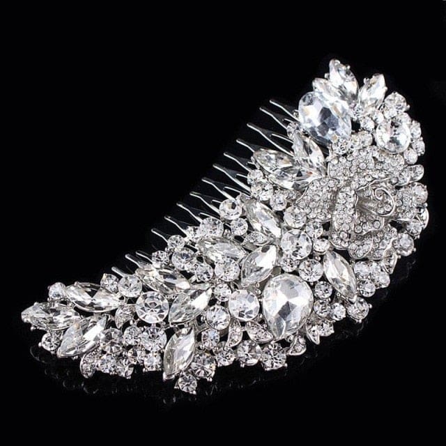 rhinestone crystal floral wedding tiara hair jewelry 0103h01 / clear