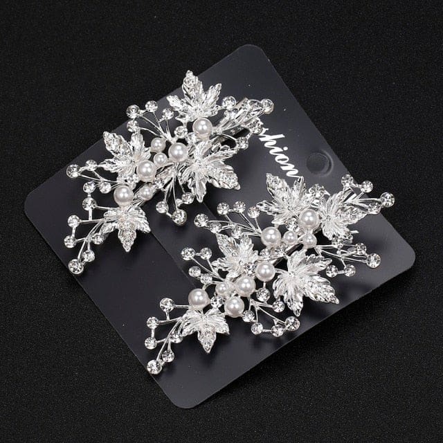 rhinestone crystal floral wedding tiara hair jewelry 0112h01 / clear