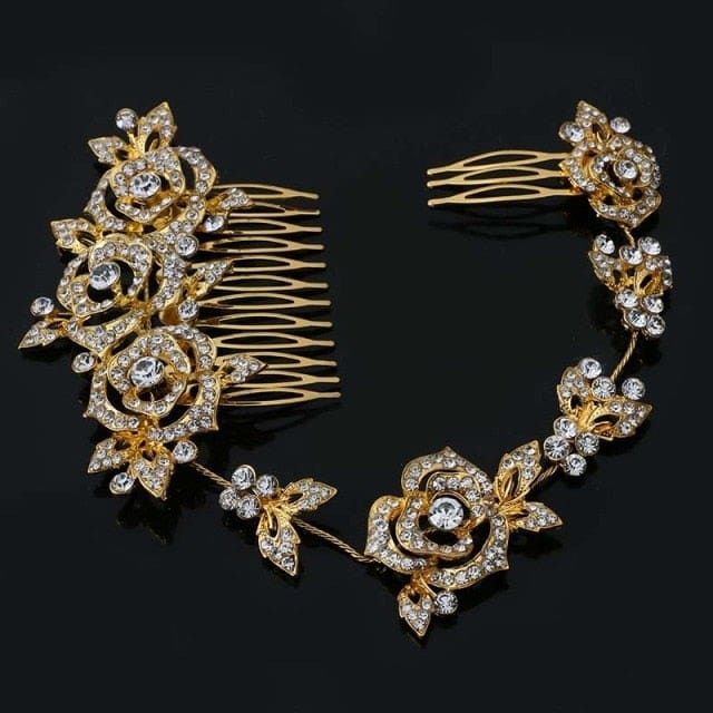 rhinestone crystal floral wedding tiara hair jewelry 0140h01 / clear