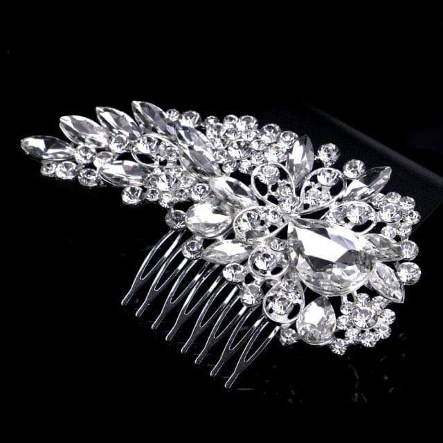 rhinestone crystal floral wedding tiara hair jewelry 0161h01 / clear