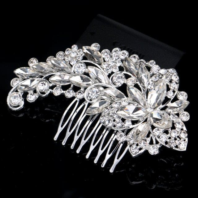 rhinestone crystal floral wedding tiara hair jewelry 0162h01 / clear