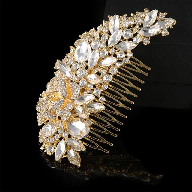 rhinestone crystal floral wedding tiara hair jewelry 0169h01 / clear