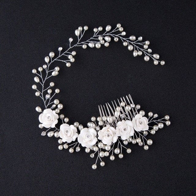 rhinestone crystal floral wedding tiara hair jewelry 0170h01 / clear