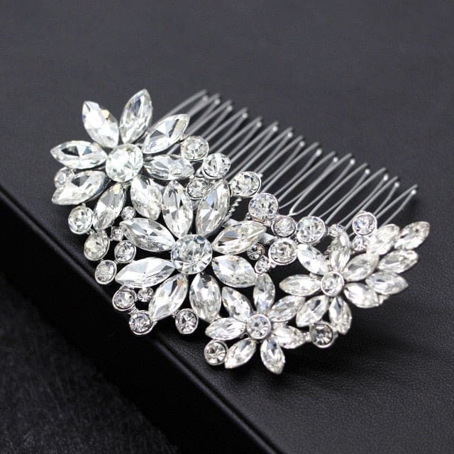 rhinestone crystal floral wedding tiara hair jewelry 0249h01 / clear