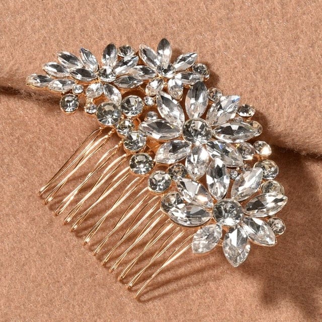 rhinestone crystal floral wedding tiara hair jewelry 0249h02 / clear