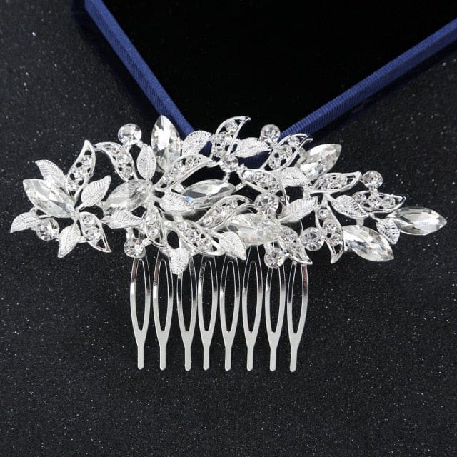 rhinestone crystal floral wedding tiara hair jewelry 0255h01 / clear