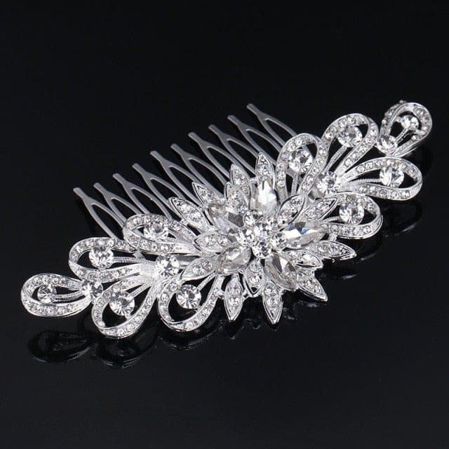 rhinestone crystal floral wedding tiara hair jewelry 0257h01 / clear