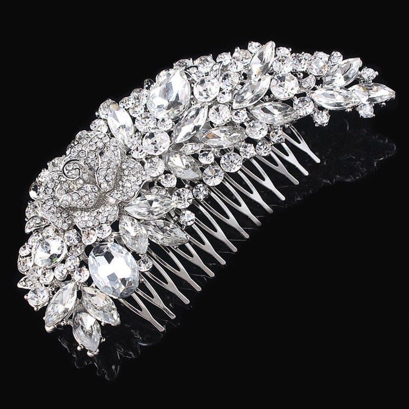 rhinestone crystal floral wedding tiara hair jewelry