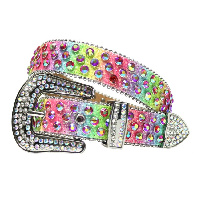 western cowgirl luxury bling rhinestones belt rainbow 203322812 / 38 inch