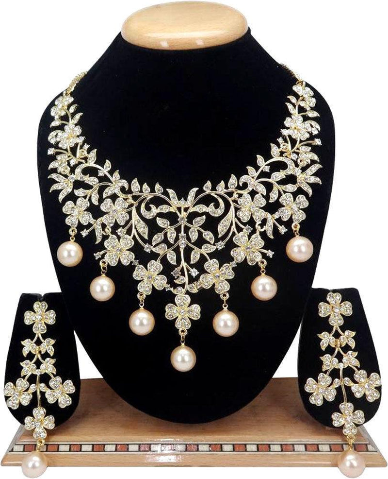 indian bollywood jewelry wedding bridal fashion cz statement necklace set 3 pcs
