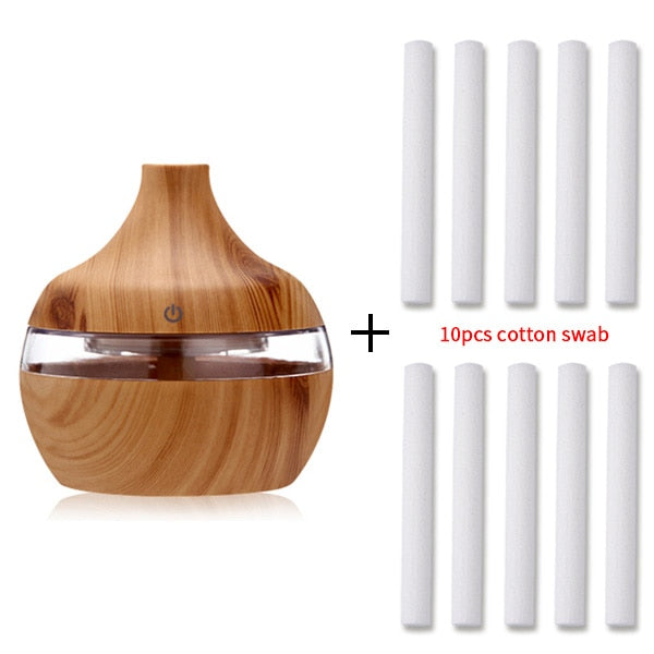 electric humidifier essential aroma oil diffuser with led light light wood grain-10