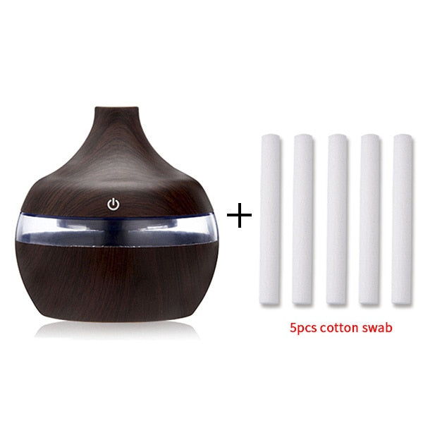 electric humidifier essential aroma oil diffuser with led light dark wood grain-5