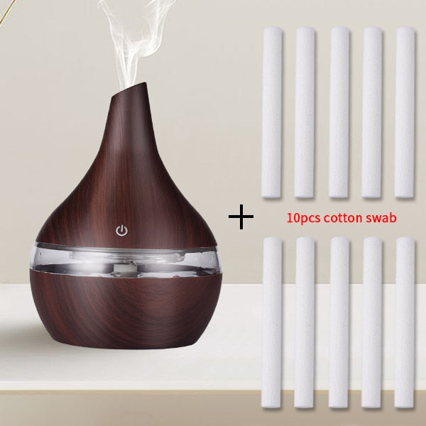 saengq electric aroma air diffuser wood ultrasonic air humidifier darkcoffee-10pcs