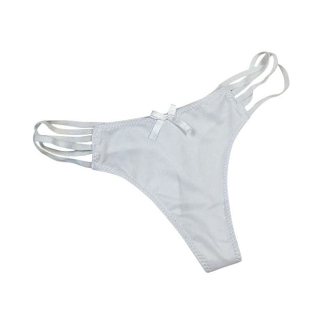 seamless g string thong underwear hollow out white / one size