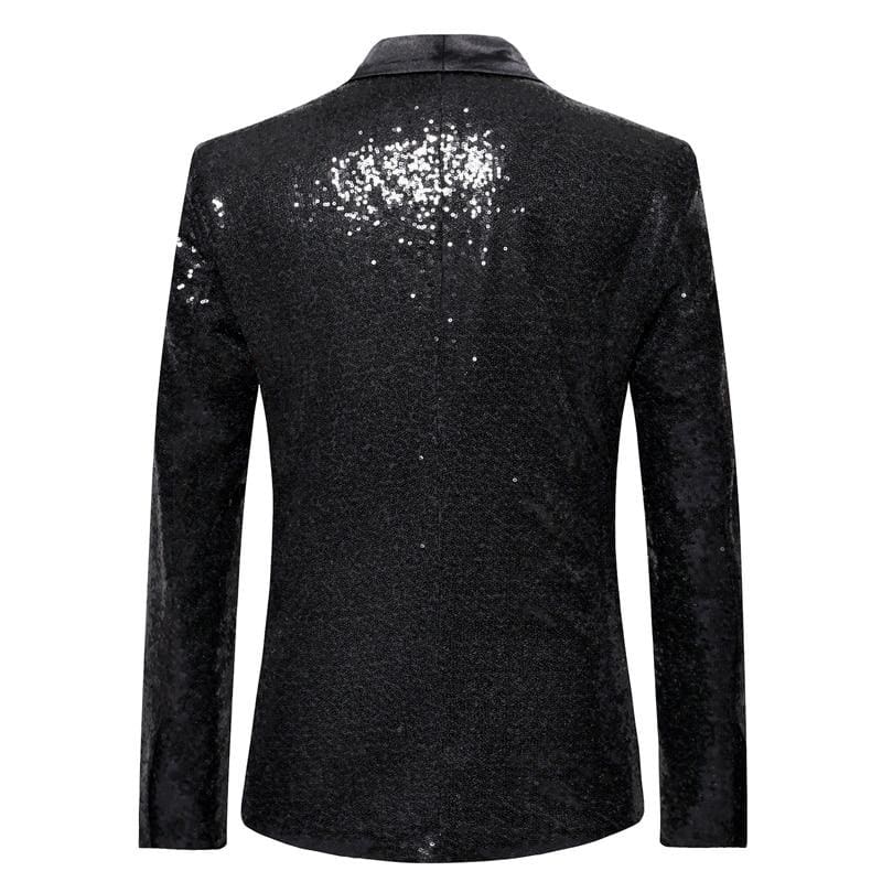 sequin one button shawl collar bling glitter men suit