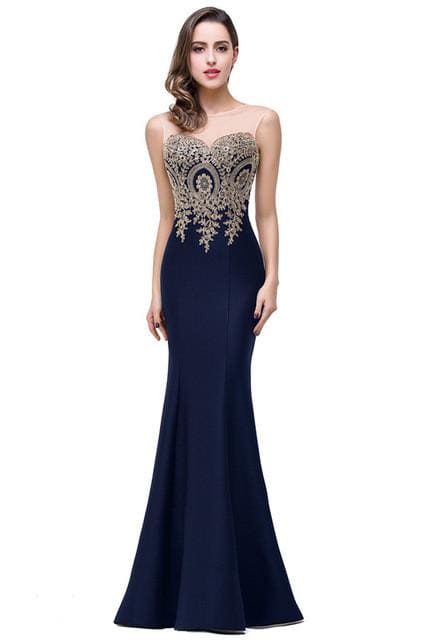 sexy backless mermaid evening gown