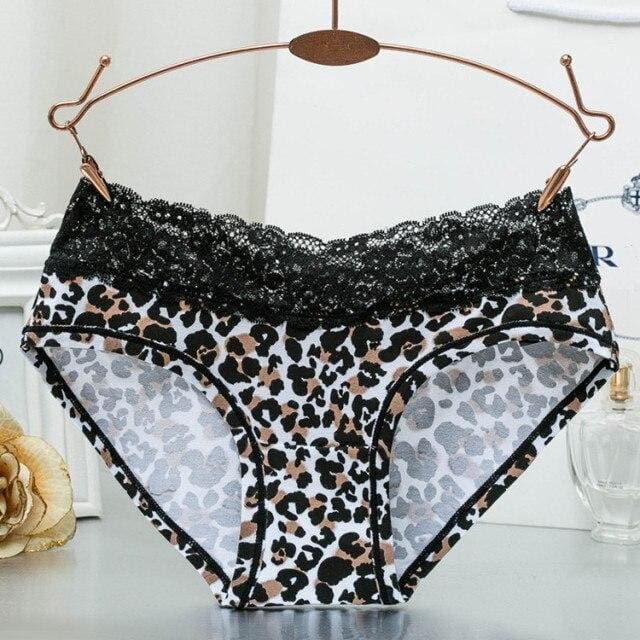 sexy cotton briefs lovely girls underwear wp193 leopard / m