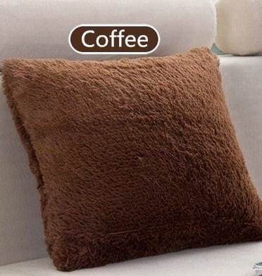 shaggy solid cushion cover for home decoration coffee / 43x43cm