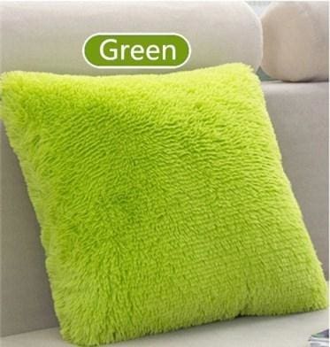 shaggy solid cushion cover for home decoration green / 43x43cm