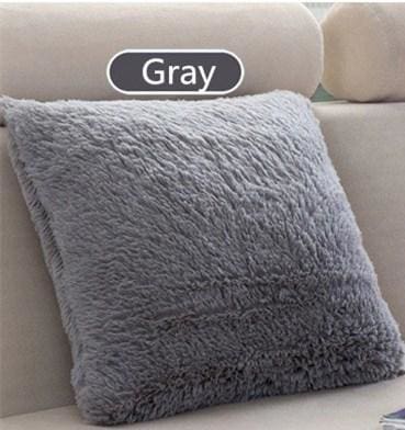 shaggy solid cushion cover for home decoration grey / 43x43cm
