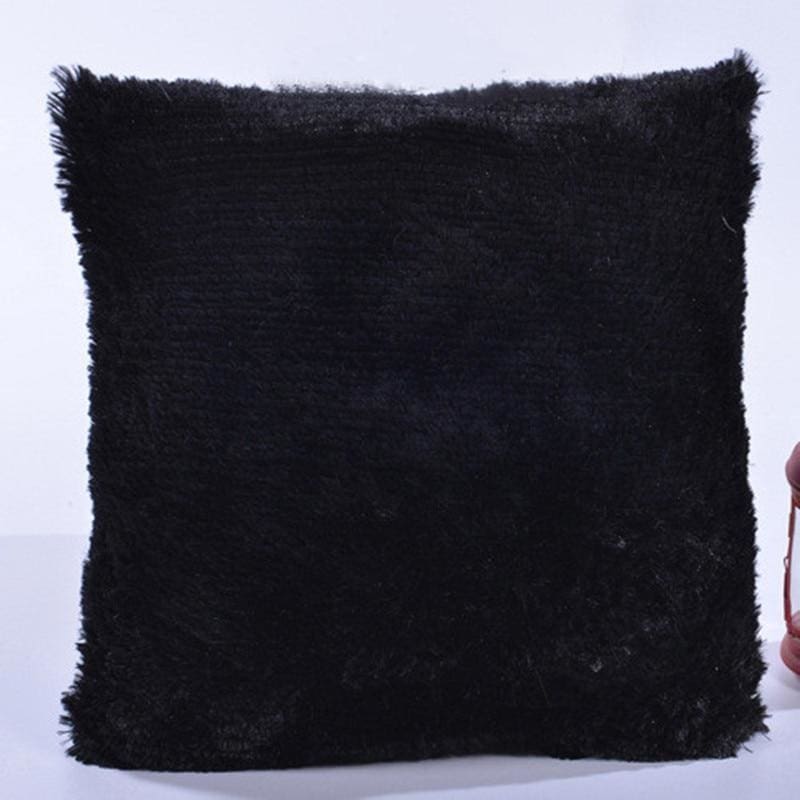 shaggy solid cushion cover for home decoration