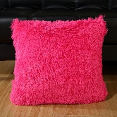 shaggy solid cushion cover for home decoration rose / 43x43cm