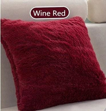 shaggy solid cushion cover for home decoration wine / 43x43cm