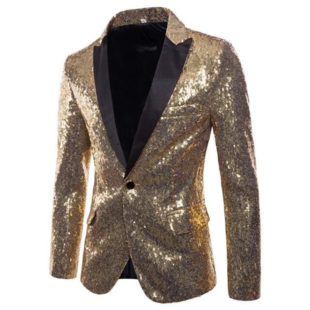 shiny sequin glitter embellished men party blazer