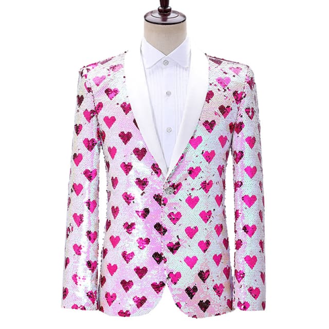 shiny sequin glitter tuxedo men blazer