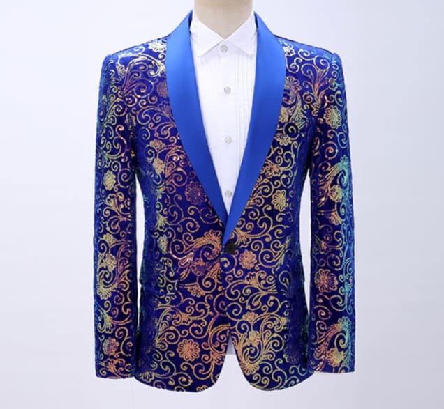 shiny sequin glitter tuxedo men blazer