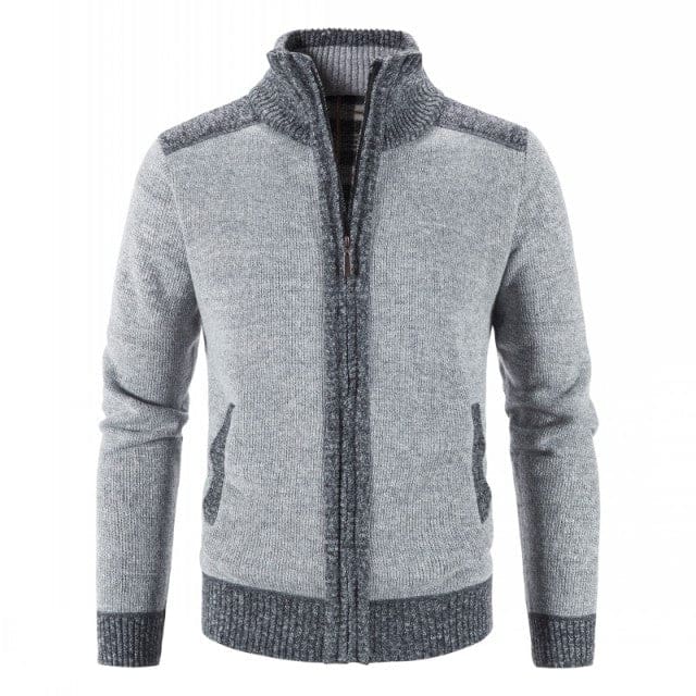 slim fit stand collar thick warm cardigan coats for men