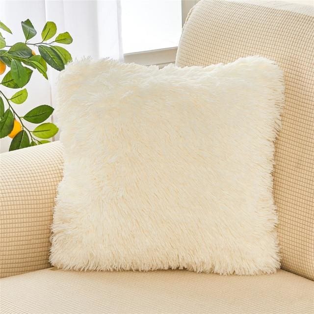 soft fur plush home decor cushion cover 45x45cm / china / beige
