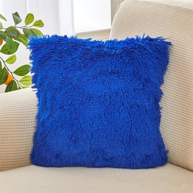 soft fur plush home decor cushion cover 45x45cm / china / blue