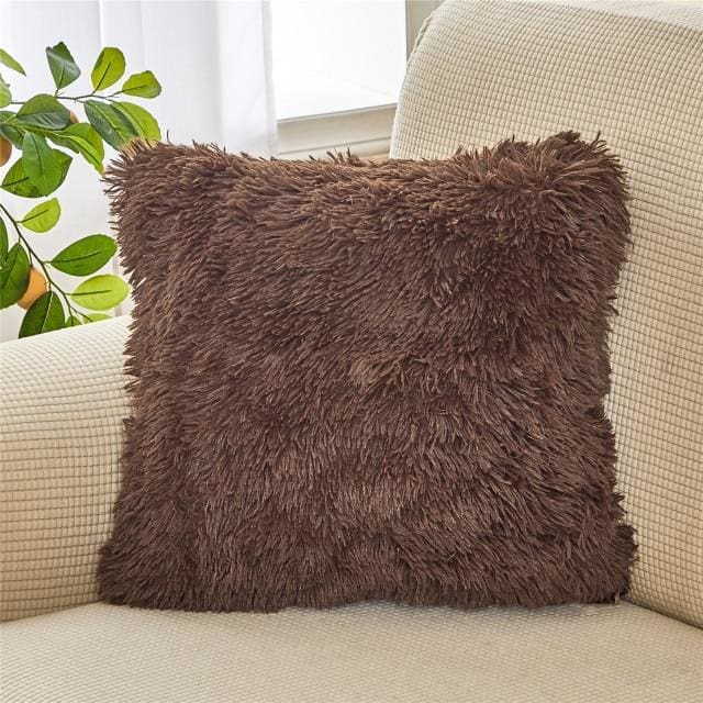 soft fur plush home decor cushion cover 45x45cm / china / coffee