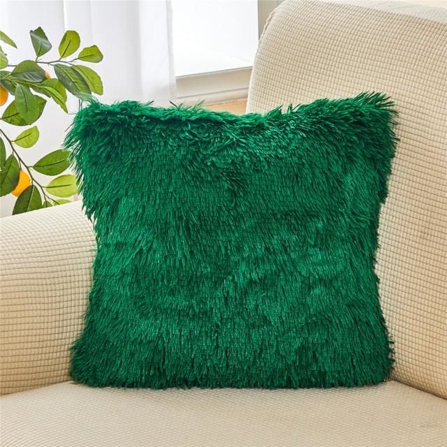 soft fur plush home decor cushion cover 45x45cm / china / green