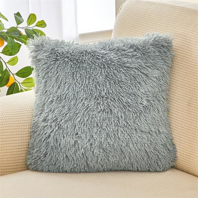 soft fur plush home decor cushion cover 45x45cm / china / light gray