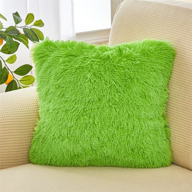 soft fur plush home decor cushion cover 45x45cm / china / light greem