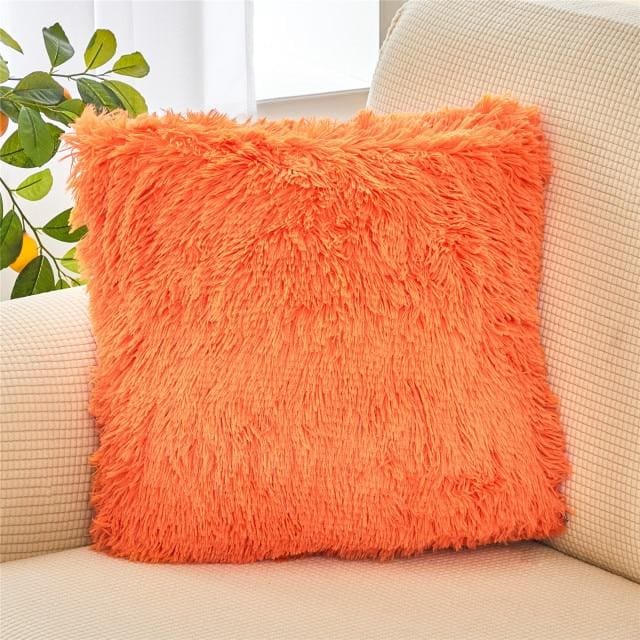 soft fur plush home decor cushion cover 45x45cm / china / orange