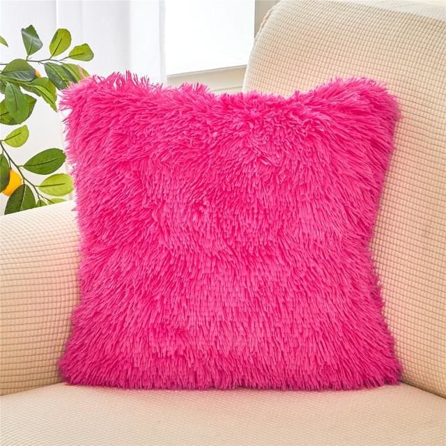 soft fur plush home decor cushion cover 45x45cm / china / pink
