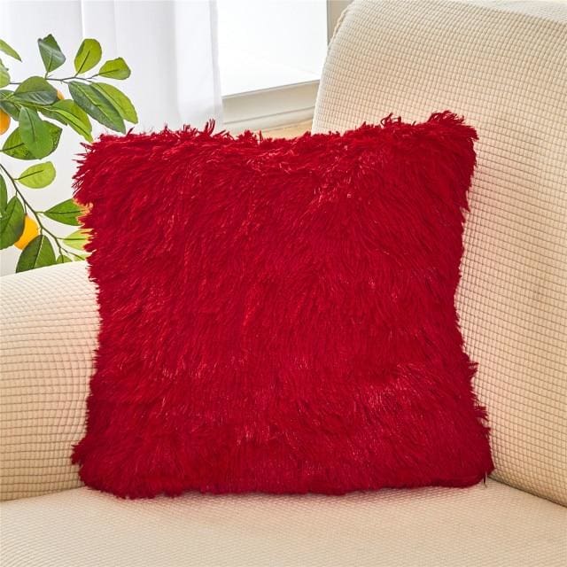soft fur plush home decor cushion cover 45x45cm / china / red