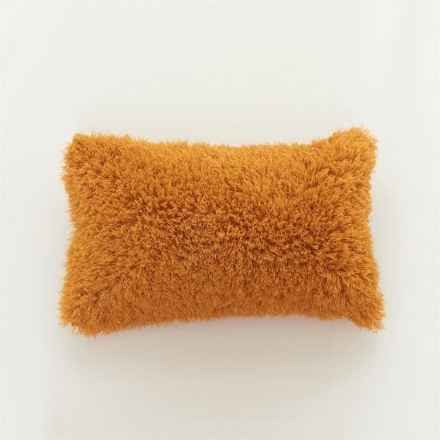 soft fur solid color cushion cover 30x50cm / yellow a