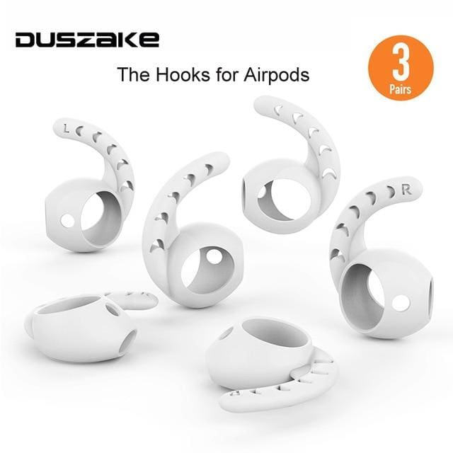 soft silicone anti-slip ear cover hook bluetooth earbuds 3 pairs white