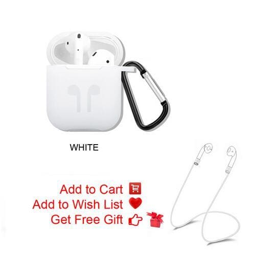 soft silicone anti-slip ear cover hook bluetooth earbuds case cover white