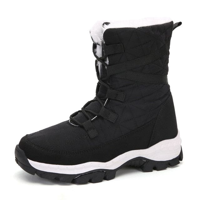 Soft Suede Leather Fleece Warm Wool Women Winter Boots Black / 38 WOMEN BOOTS