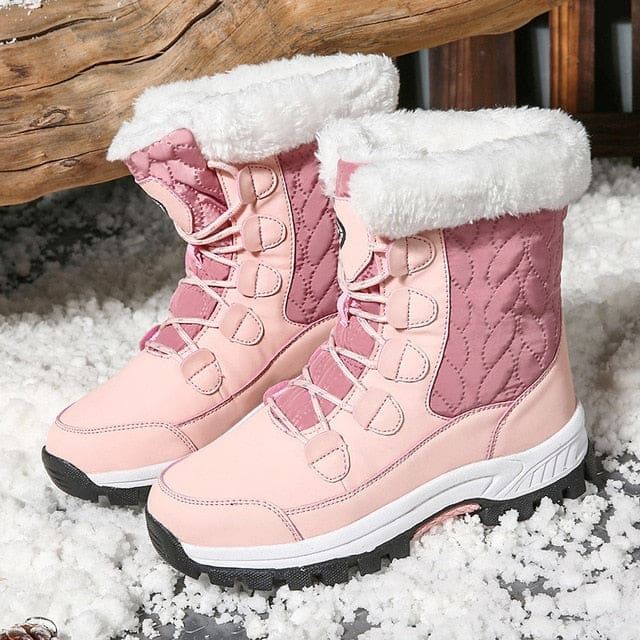 Soft Suede Leather Fleece Warm Wool Women Winter Boots Pink / 36 WOMEN BOOTS