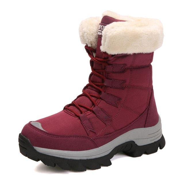 Soft Suede Leather Fleece Warm Wool Women Winter Boots Red / 41 WOMEN BOOTS