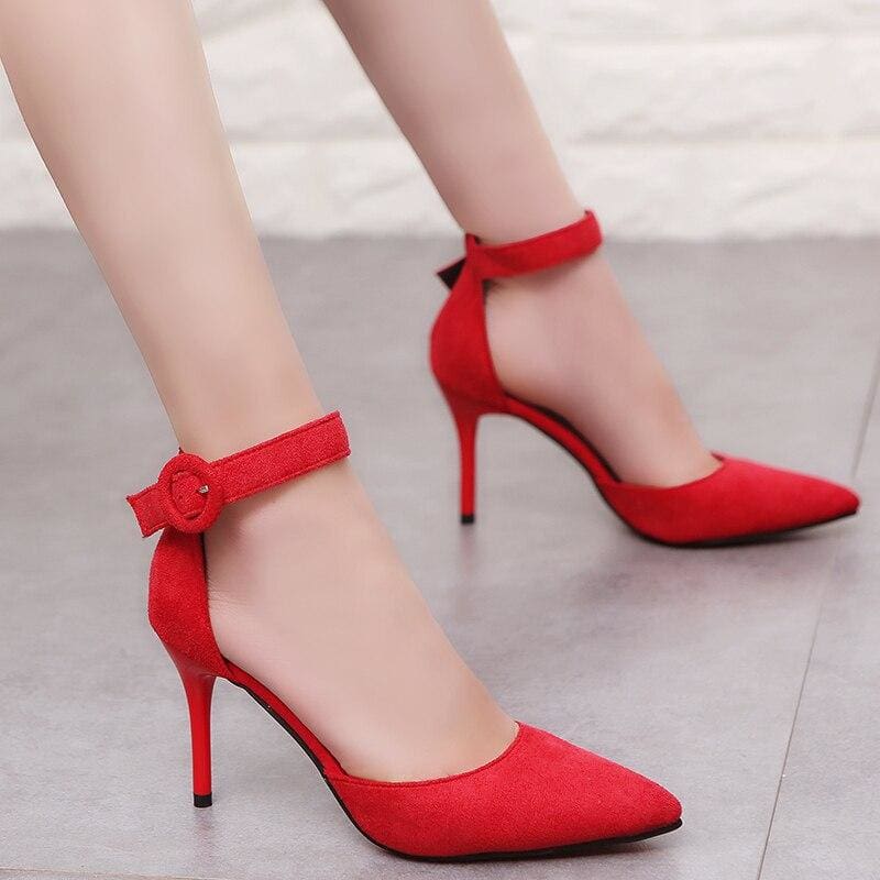 solid flock shallow pointed toe office shoes