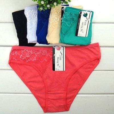 solid high quality sexy lace cotton women underwear